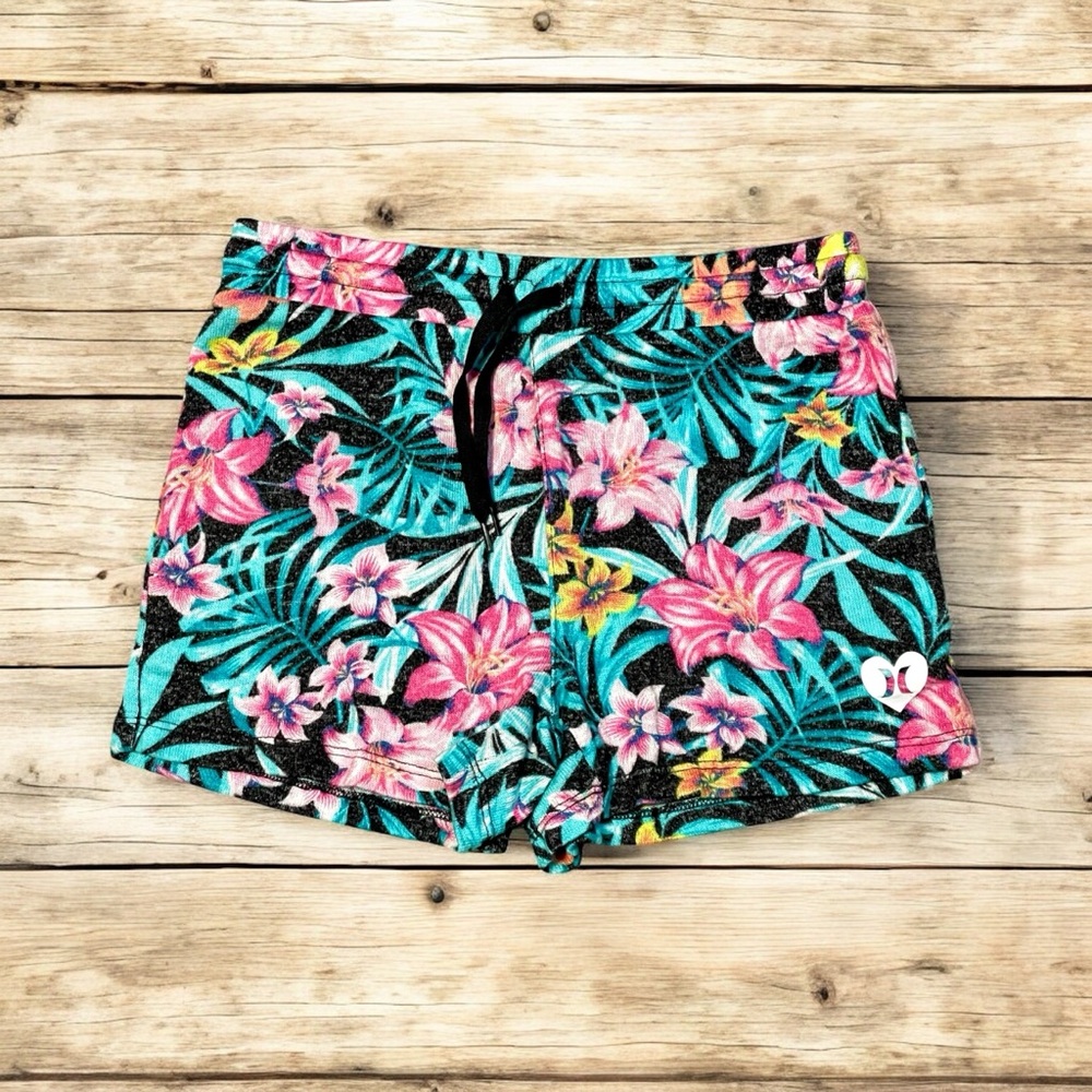 Girls size 12 floral Hurley shorts